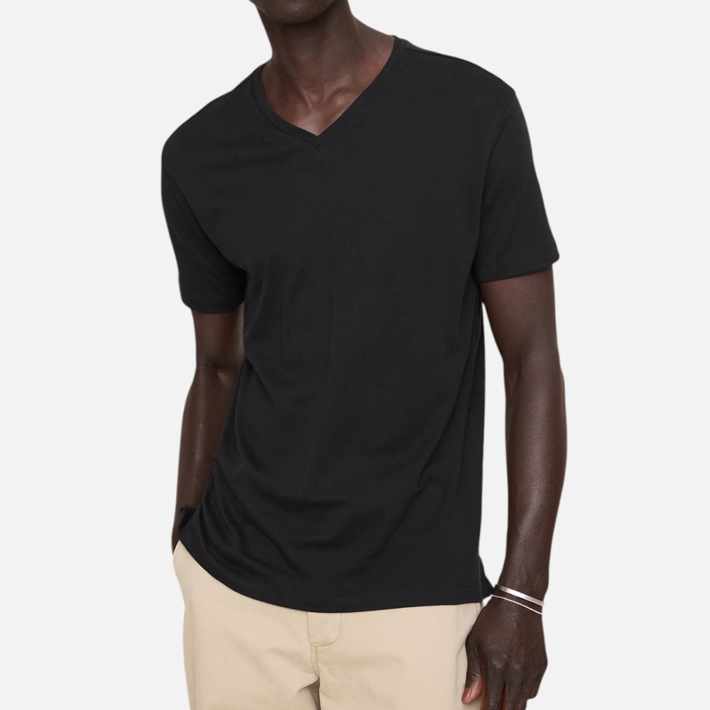 Banana Republic Men's Black Luxury Touch V-Neck T-Shirt XXL 100% Cotton NWT